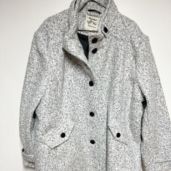NWT MARALYN & ME
Trendy Plus Single-Breasted Light Grey Boucle Walker Coat Sz 3X - Picture 6 of 10